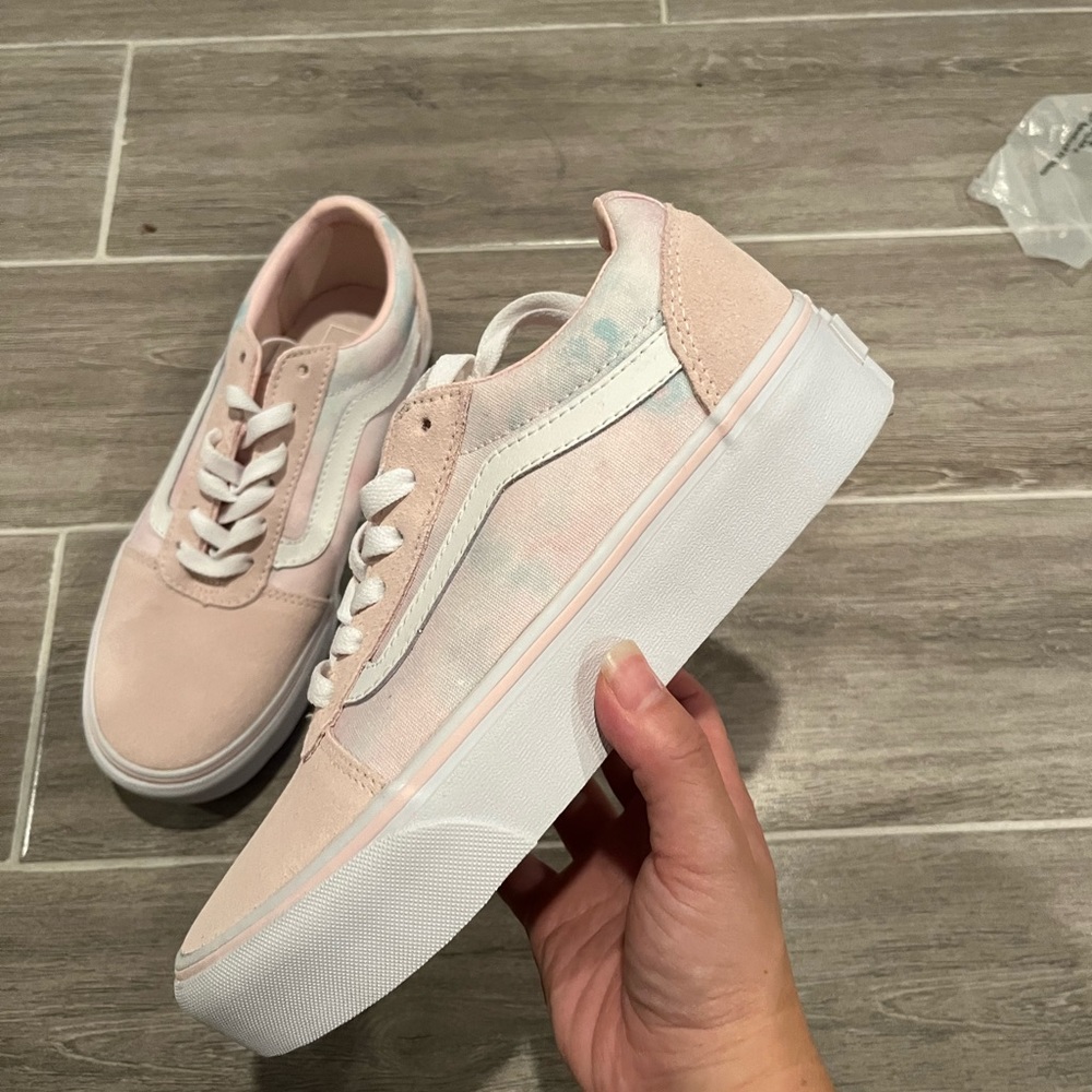 Vans womens pink shoes size 7.5 old skool platform - Picture 6 of 7